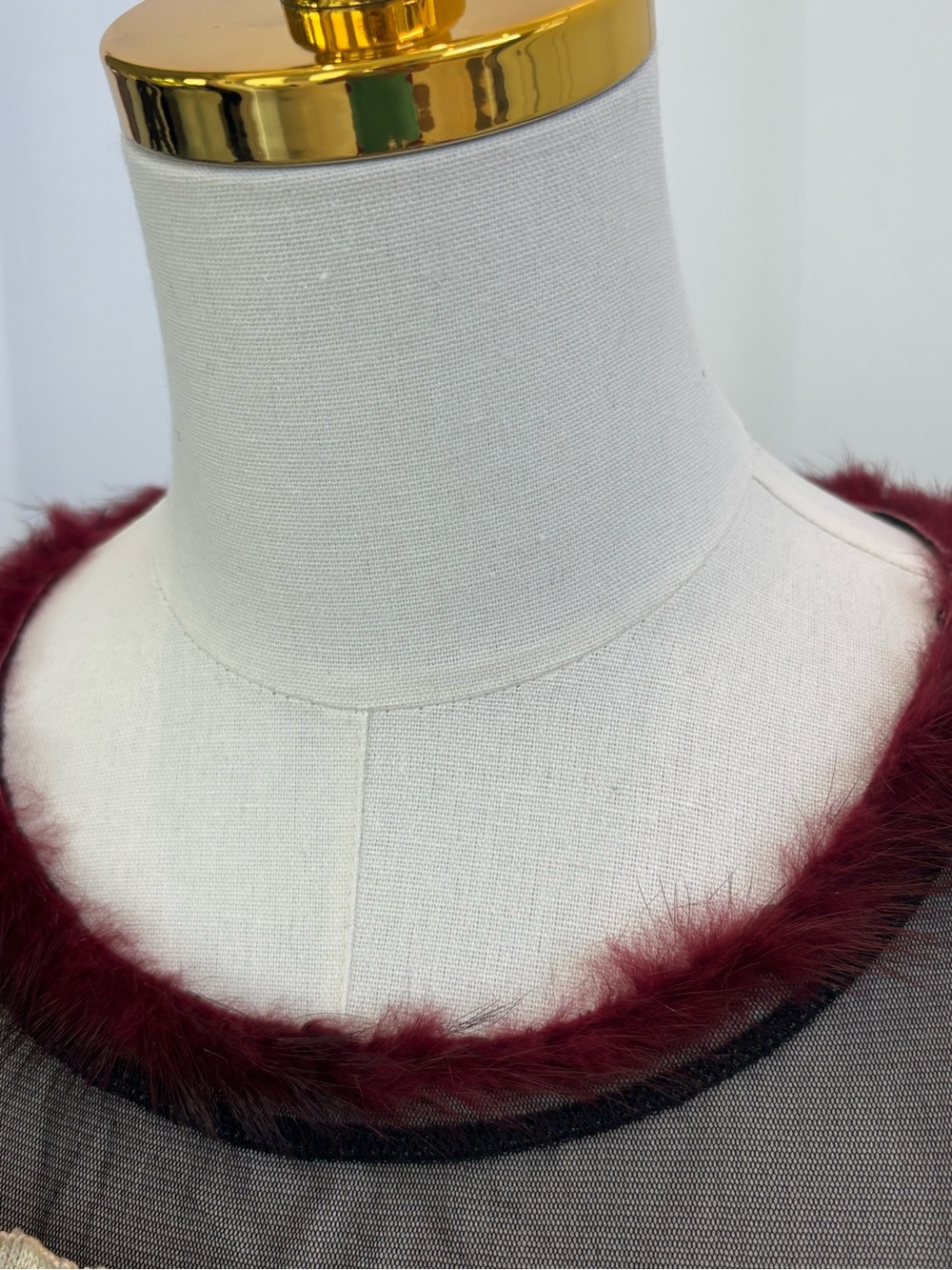 Alberto Makali Black Mesh Long-Sleeve Top with Burgundy Trim and Pink Rose Panel - Picture 3 of 5